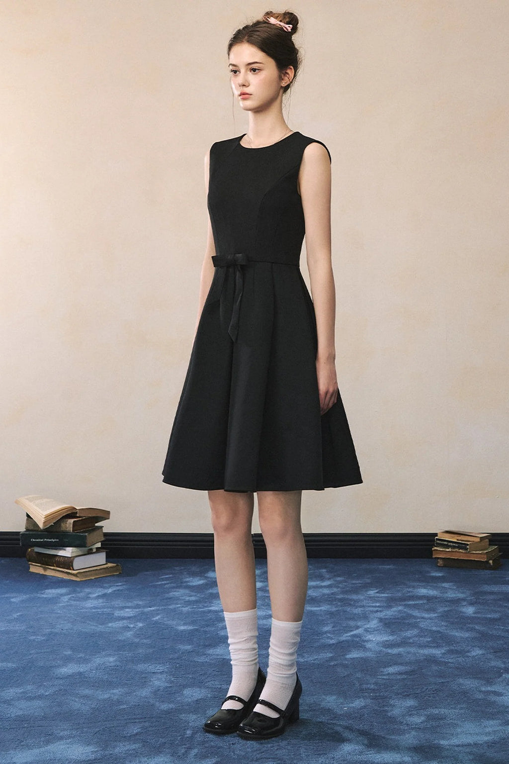 Black Bow A-Line Vest Dress